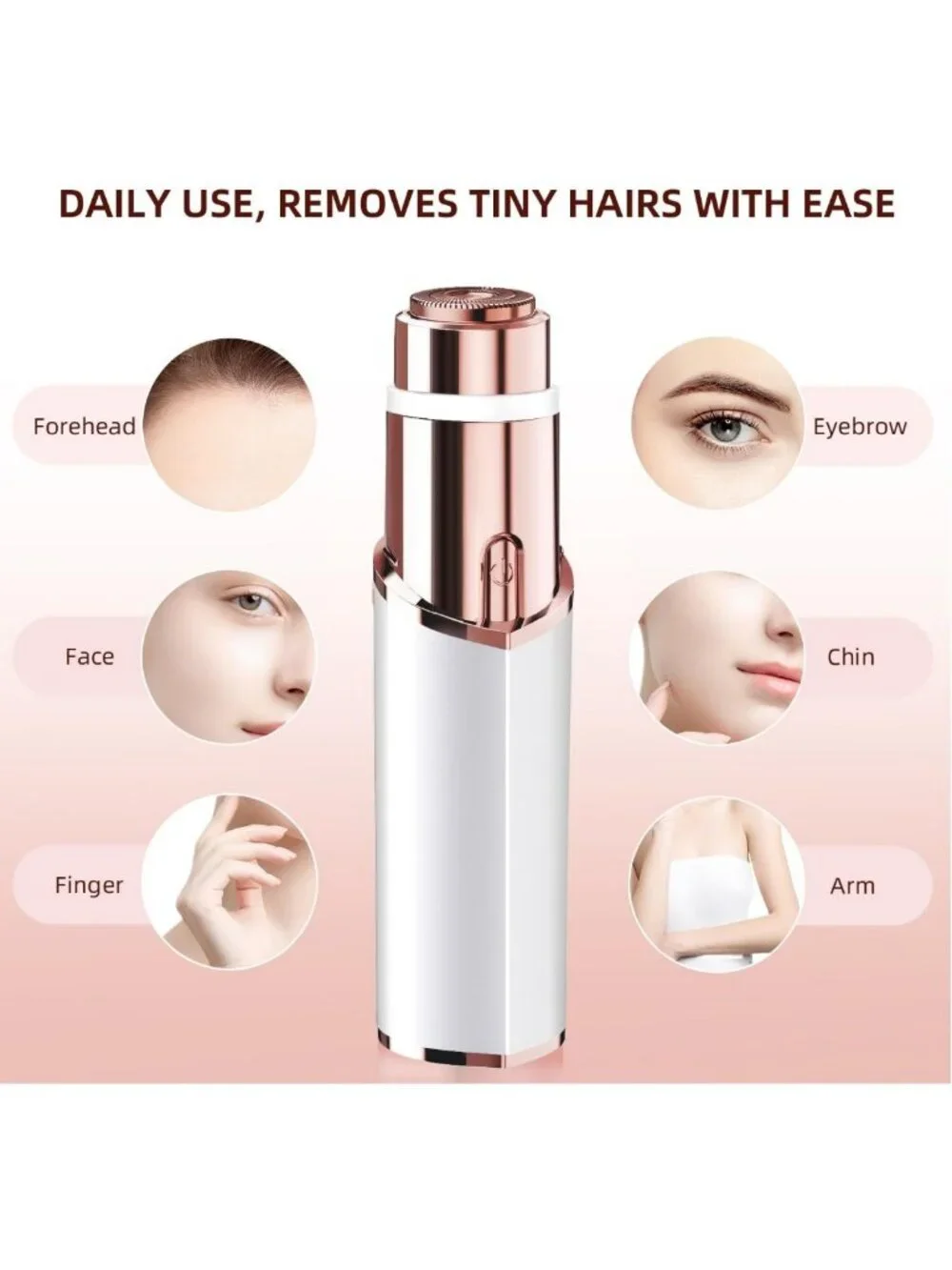 Rechargeable Facial Hair Remover for Women | LED Face Shaver with 2 Heads, USB